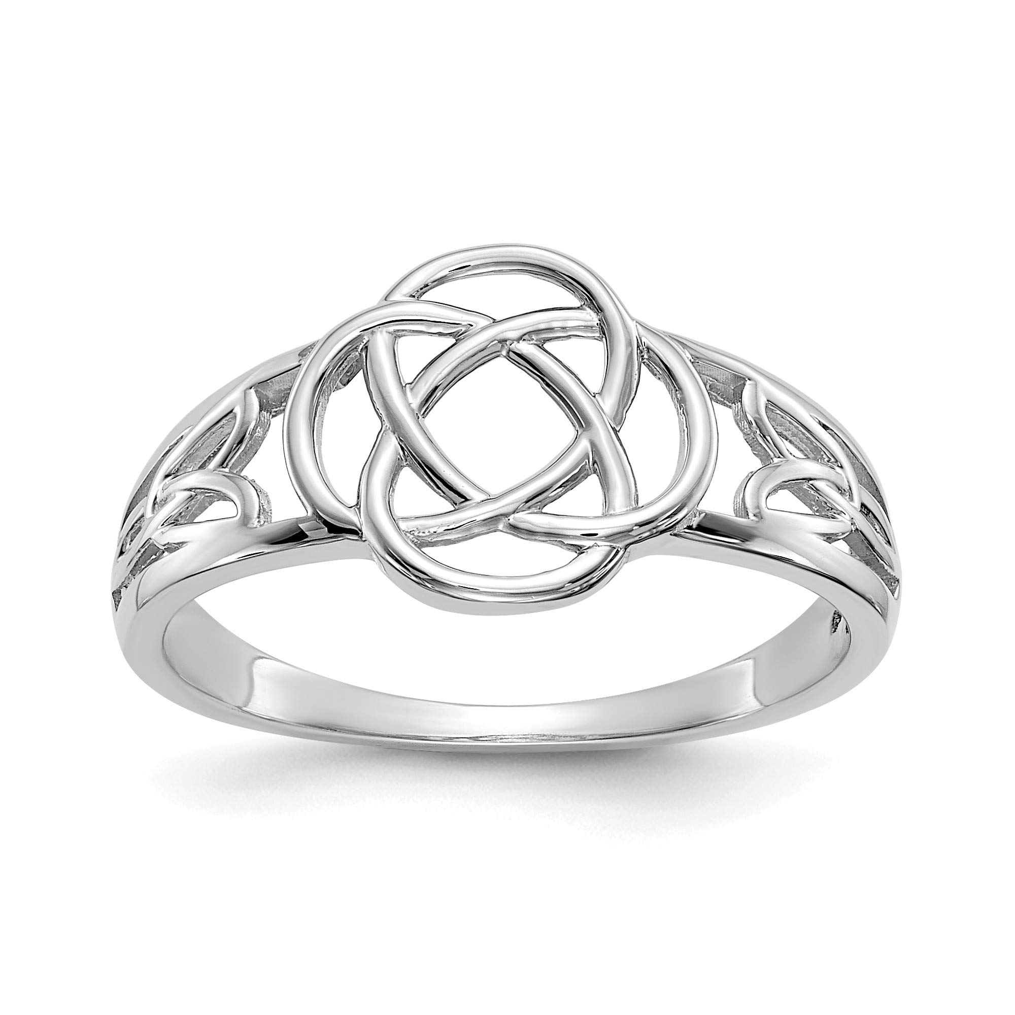 10K White Gold Celtic Knot Ring for Women - Size 7 | Elegant Irish Jewelry Gift for Her, Wedding, Anniversary & Special Occasions