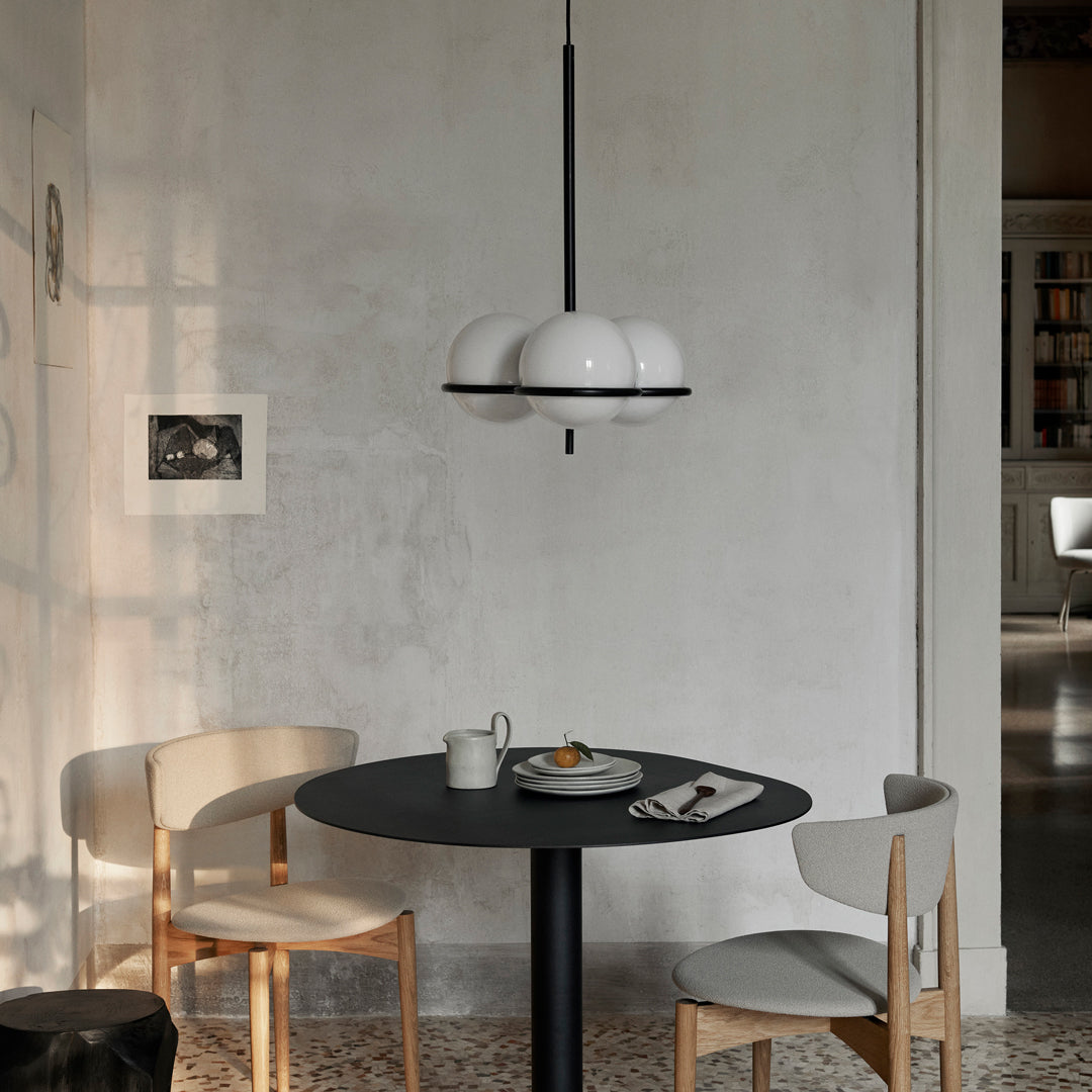 Ferm Living Era Chandelier - Modern Scandinavian Pendant Light for Dining Room, Kitchen Island & Bedroom | Minimalist Brass Ceiling Fixture with Glass Shades | Perfect for Home Decor & Interior Design