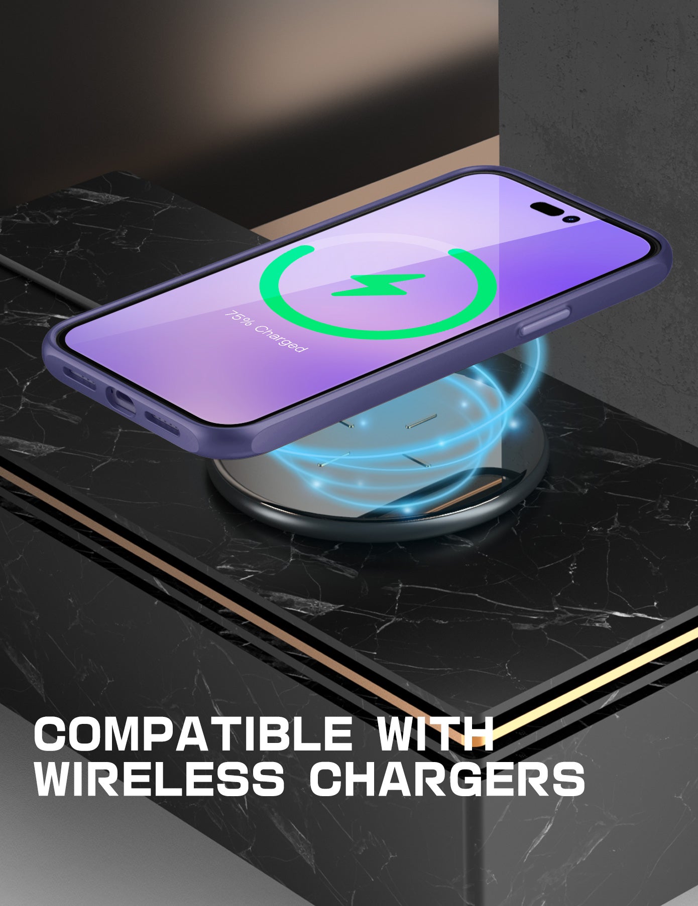 iPhone 14 Pro Max 6.7 Inch Unicorn Beetle MAG Slim Clear MagSafe Case - Shockproof Protective Cover with Magnetic Alignment (Deep Purple) | Perfect for Daily Use, Travel & Wireless Charging