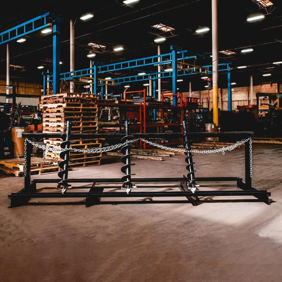 Heavy Duty Auger Storage Racks - Durable Steel Tool Organizer for Garage, Workshop & Farm Equipment (Perfect for Drilling Tools, Extension Poles & Long-Handled Equipment)
