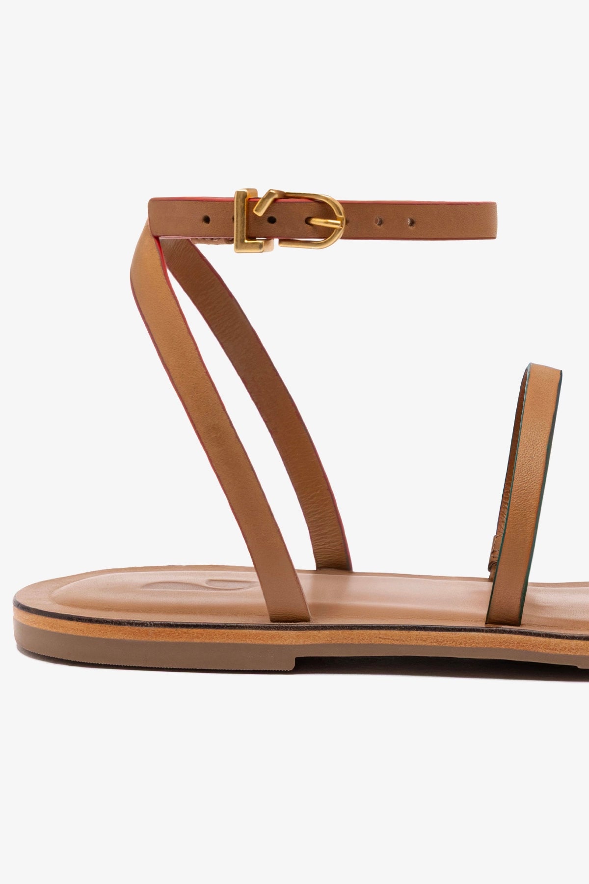 Biarritz Flat Sandal Women's Leather Sandals - Light Caramel Color Comfortable Casual Shoes for Beach, Vacation & Summer Outfits
