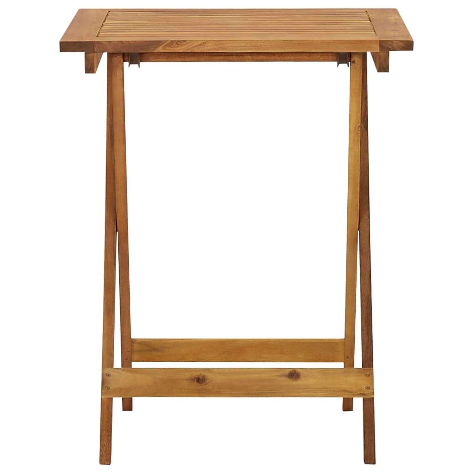 Tidyard Folding Acacia Wood Square Dining Table - 23.6 x 23.6 x 29.5 Inches Portable Camping Table for Outdoor, Garden, Balcony, Backyard & Indoor Use - Perfect for Picnics, BBQs, Patio Dining and Small Space Living