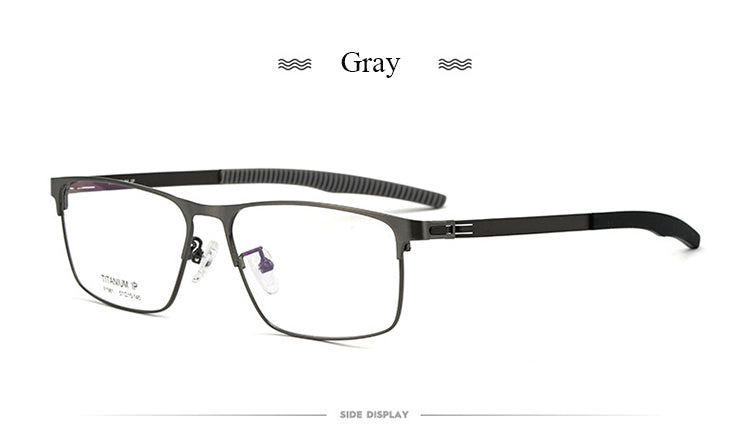 Bclear Men's Full Rim Square Titanium Frame Eyeglasses BSF1981 - Lightweight Durable Glasses for Work, Reading & Daily Wear