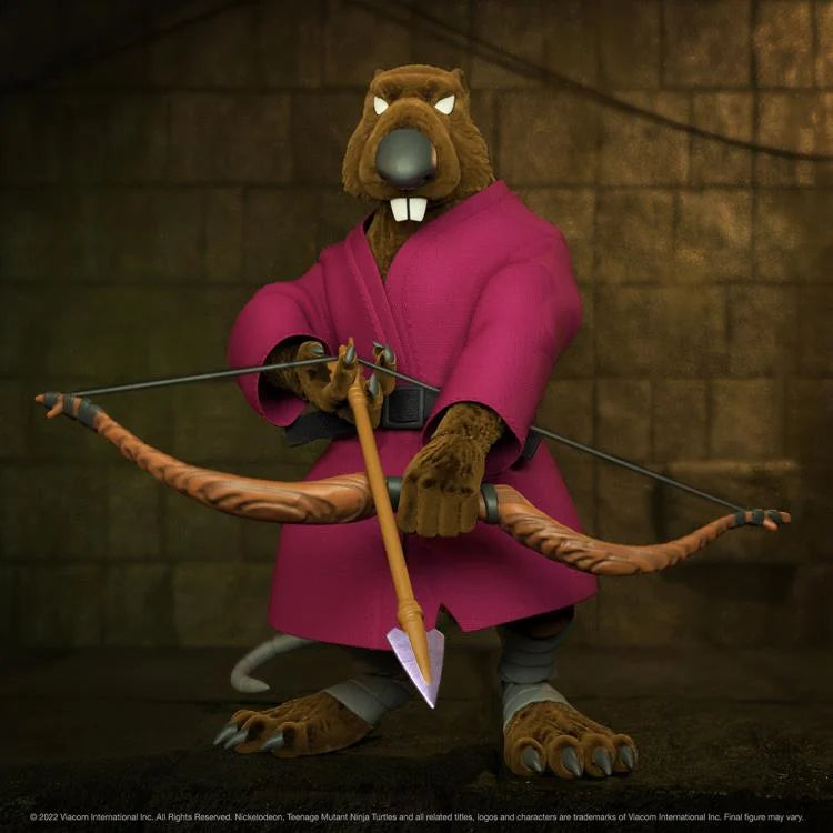 Teenage Mutant Ninja Turtles ULTIMATES! Flocked Splinter Action Figure - Collectible TMNT Toy for Fans, Perfect for Display & Play | Home Decor, Gift for Kids & Adults