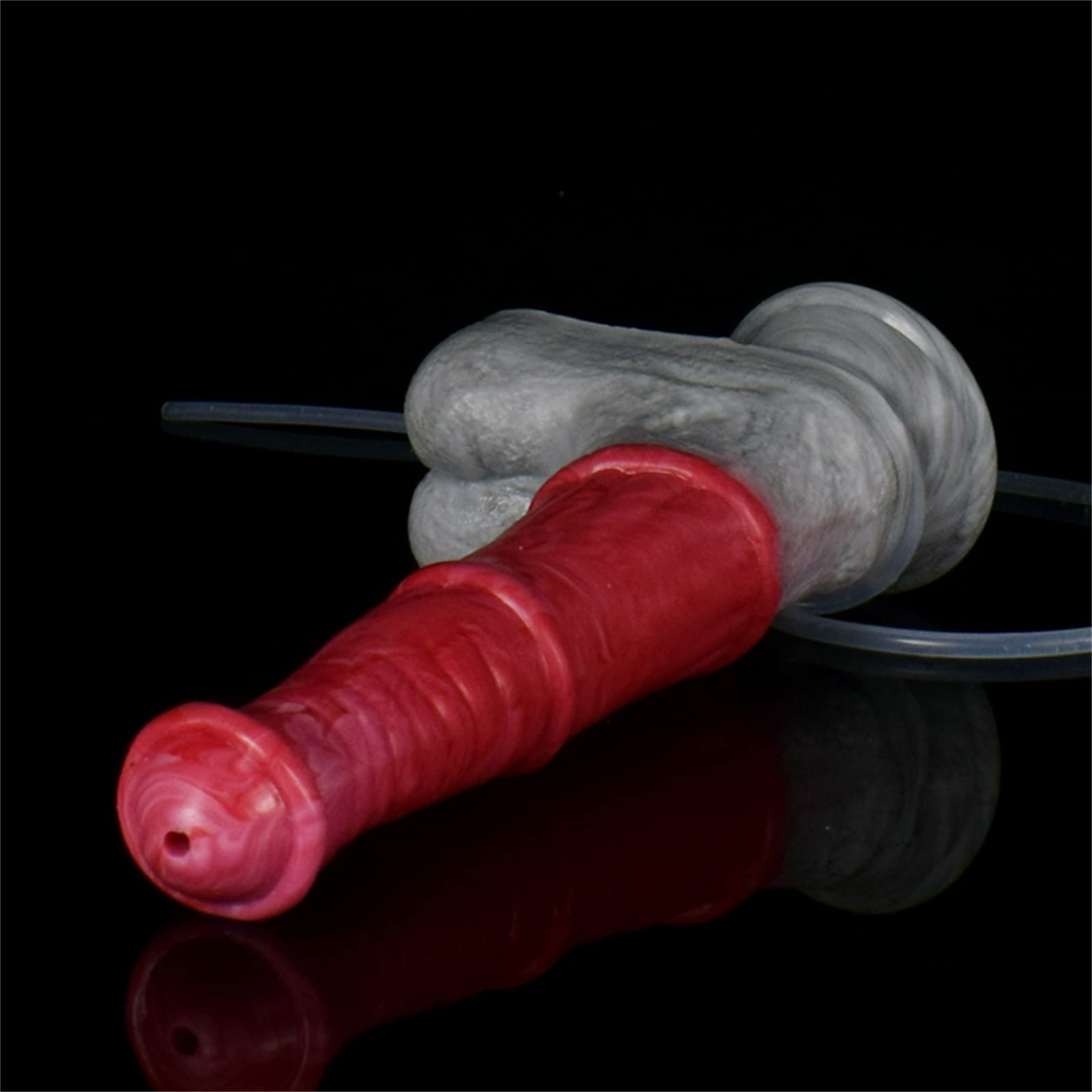 Realistic Ejaculating Horse Dildo - Lifelike Squirting Animal Dildo for Women, G-Spot & Anal Play - Adult Sex Toy with Cum Tube (Red) | Perfect for Roleplay, BDSM & Solo Pleasure