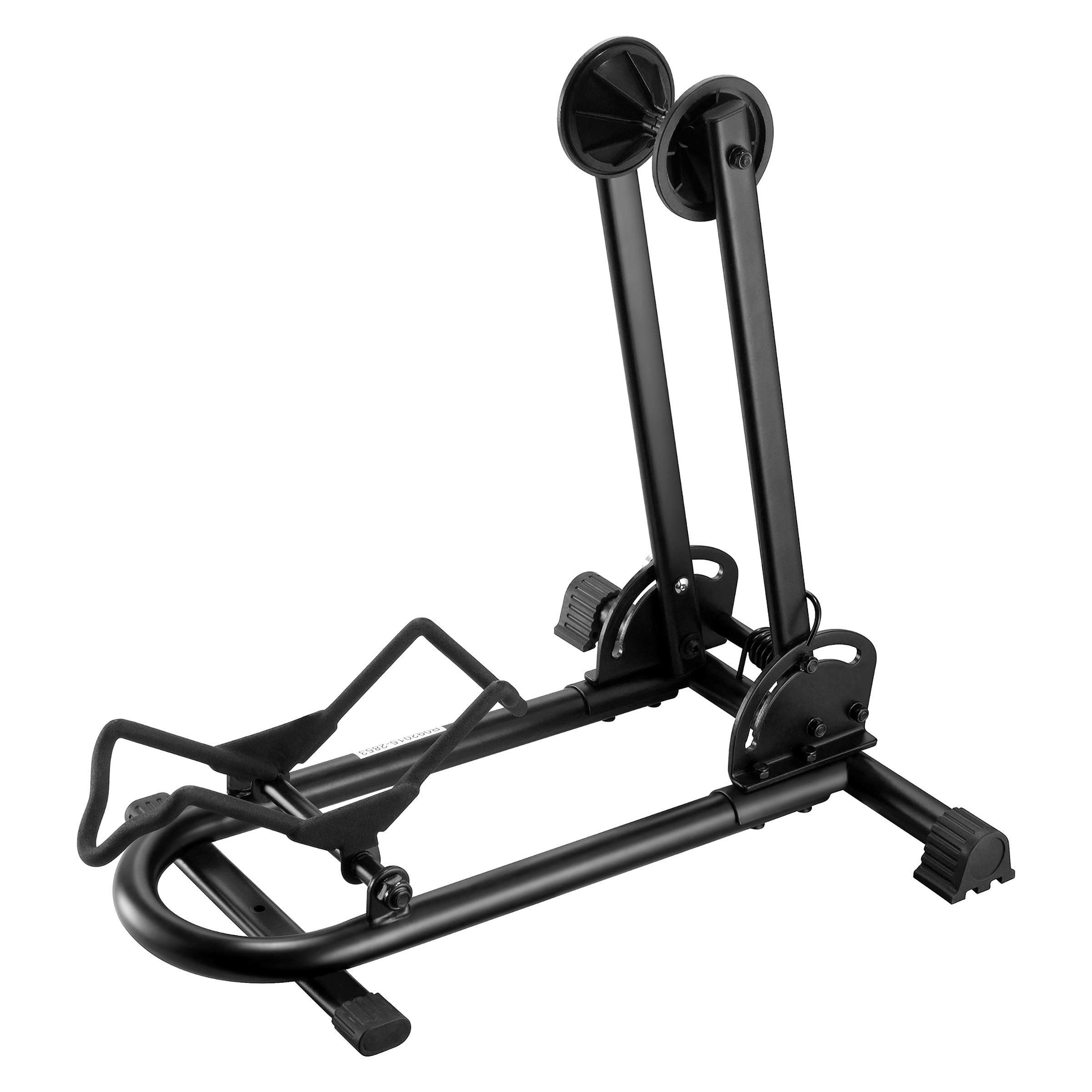 Foldable Bike Floor Stand with Non-Slip Rubber Feet - Space-Saving Indoor Bicycle Storage Solution for Mountain, Road & BMX Bikes - Perfect for Garage, Apartment or Workshop Organization