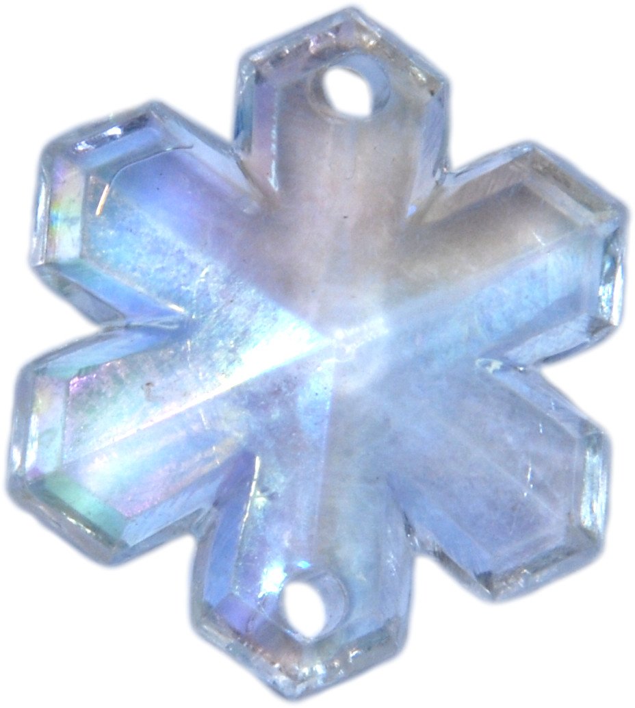 20mm Acrylic Snowflake Pendant Connector Beads (6-Pack) - Perfect for DIY Jewelry Making, Necklace Crafting, and Holiday Ornament Projects