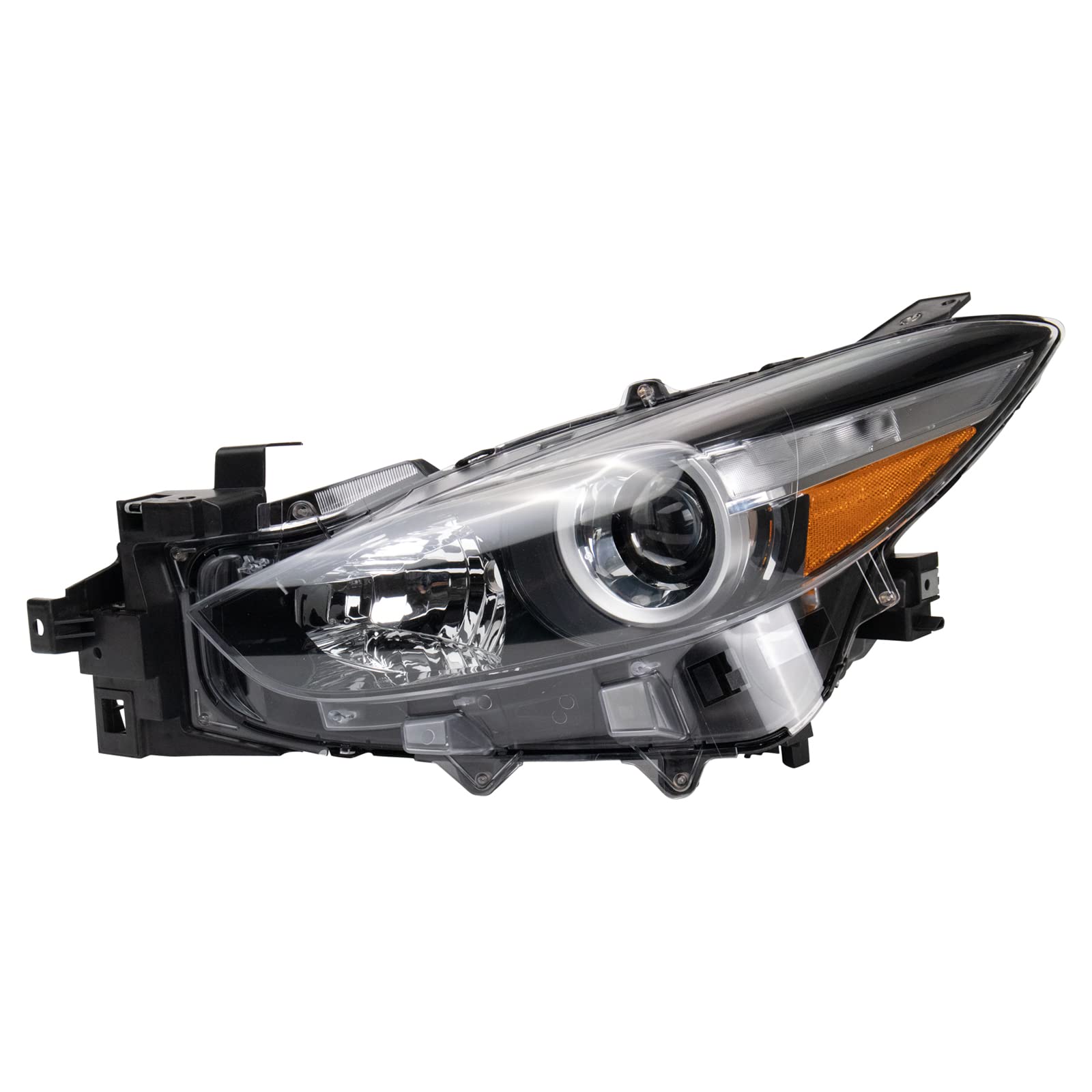 2017-2018 Mazda 3 Headlight Assembly Set - Halogen Compatible Driver & Passenger Side (MA2502149 MA2503149 MA2518175 MA2518177 MA2519175 MA2519177) - Perfect for Night Driving & Auto Replacement