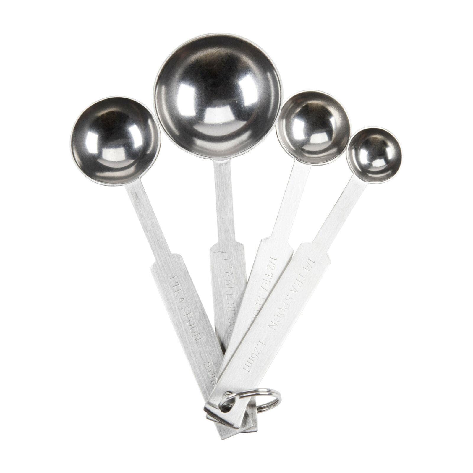 4-Piece Stainless Steel Measuring Spoons Set - Heavy Duty Baking & Cooking Tools for Kitchen Essentials