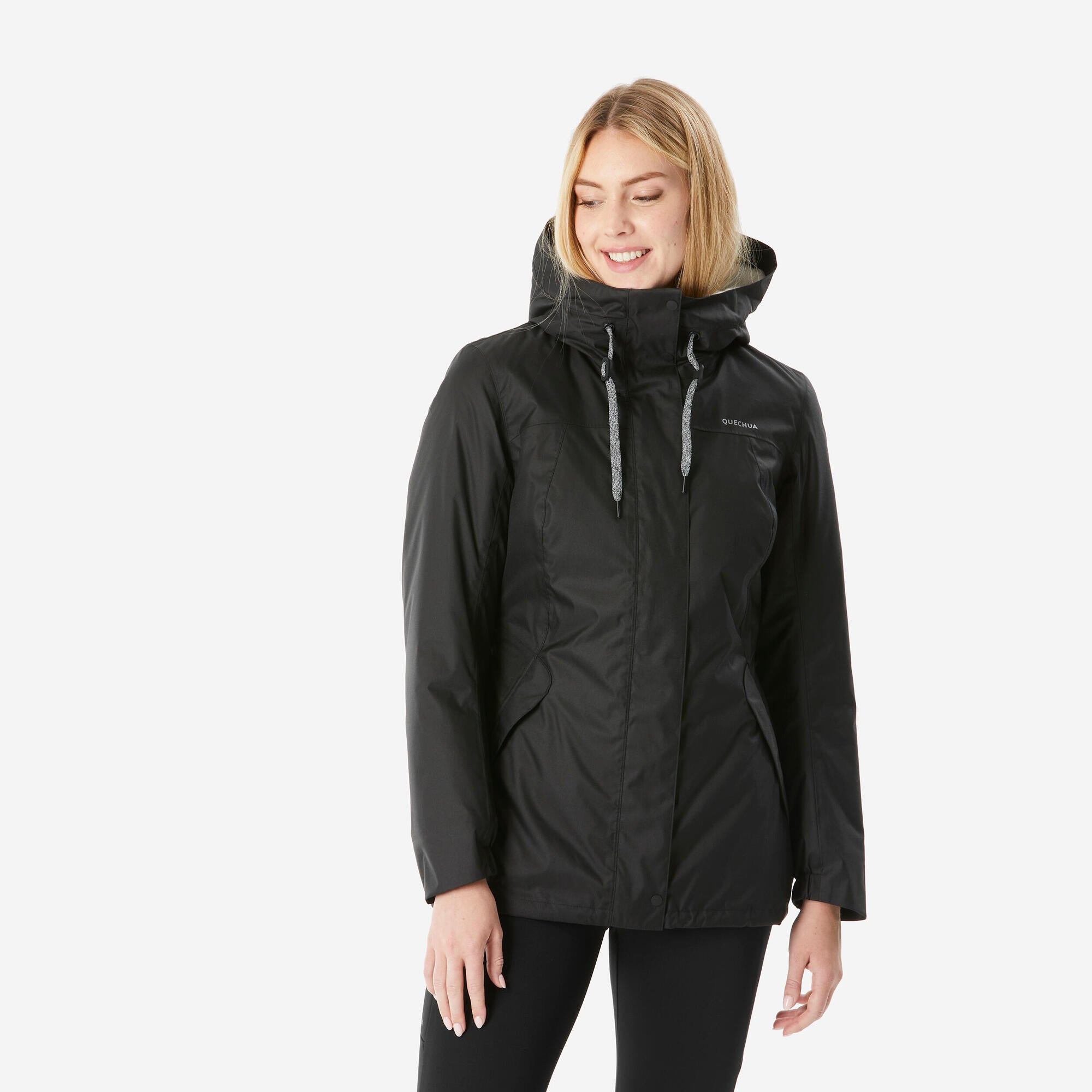 Quechua Women's Waterproof Winter Hiking Jacket - SH500 Warm Down Coat for Cold Weather Up to 14°F - Perfect for Outdoor Adventures, Snow Sports & Winter Travel