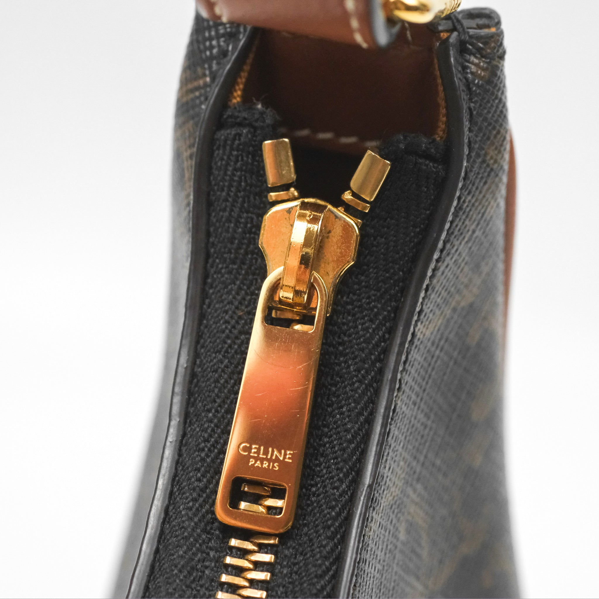 Celine Ava Bag in Triomphe Canvas & Calfskin Leather - Tan Crossbody Shoulder Bag for Women | Perfect for Work, Travel & Everyday Use