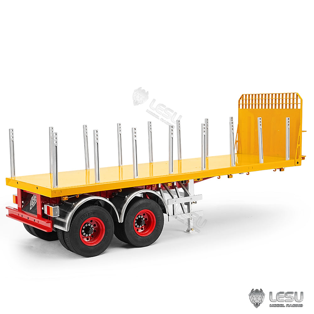 1/14 Scale 20FT LESU Semi Metal Trailer - Assembled & Painted/Unpainted RC Truck Model for Remote Control Cars, DIY Hobby Projects - Perfect for RC Tractor Trailers, Construction Site Displays & Collector Showcases