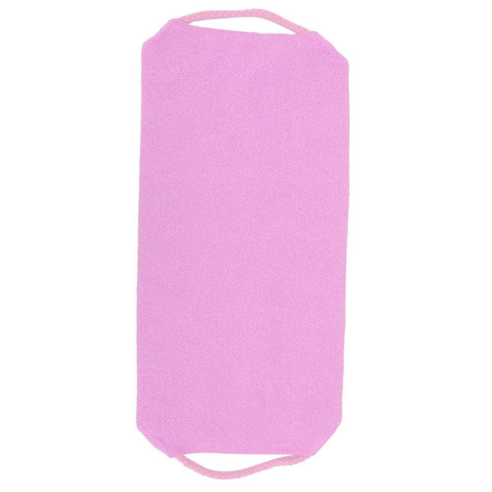 Exfoliating Bath Towel with Strap - Soft Scrub Washcloth for Deep Cleansing & Massage - Men & Women Body Scrubber for Shower, Spa & Daily Skincare - Home & Travel Use (Pink)