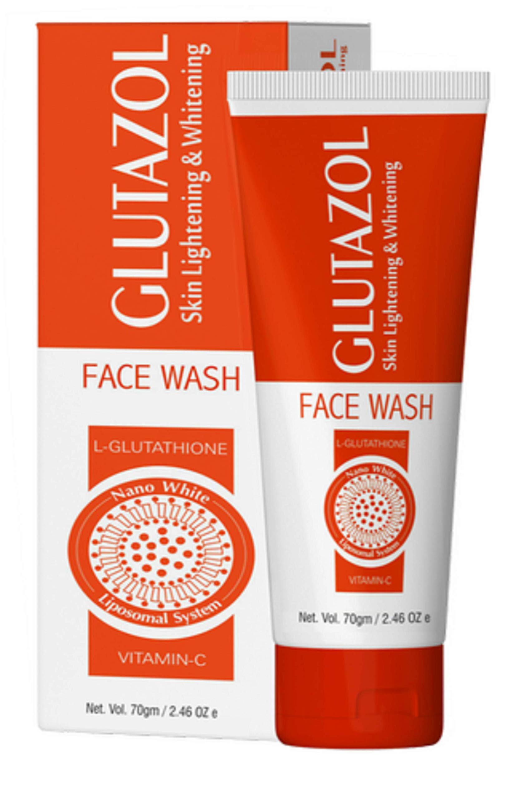 GLUTAZOL Skin Lightning & Whitening Face Wash 70ml - Brightening Cleanser for Glowing Skin | Perfect for Daily Skincare Routine & Dark Spot Reduction