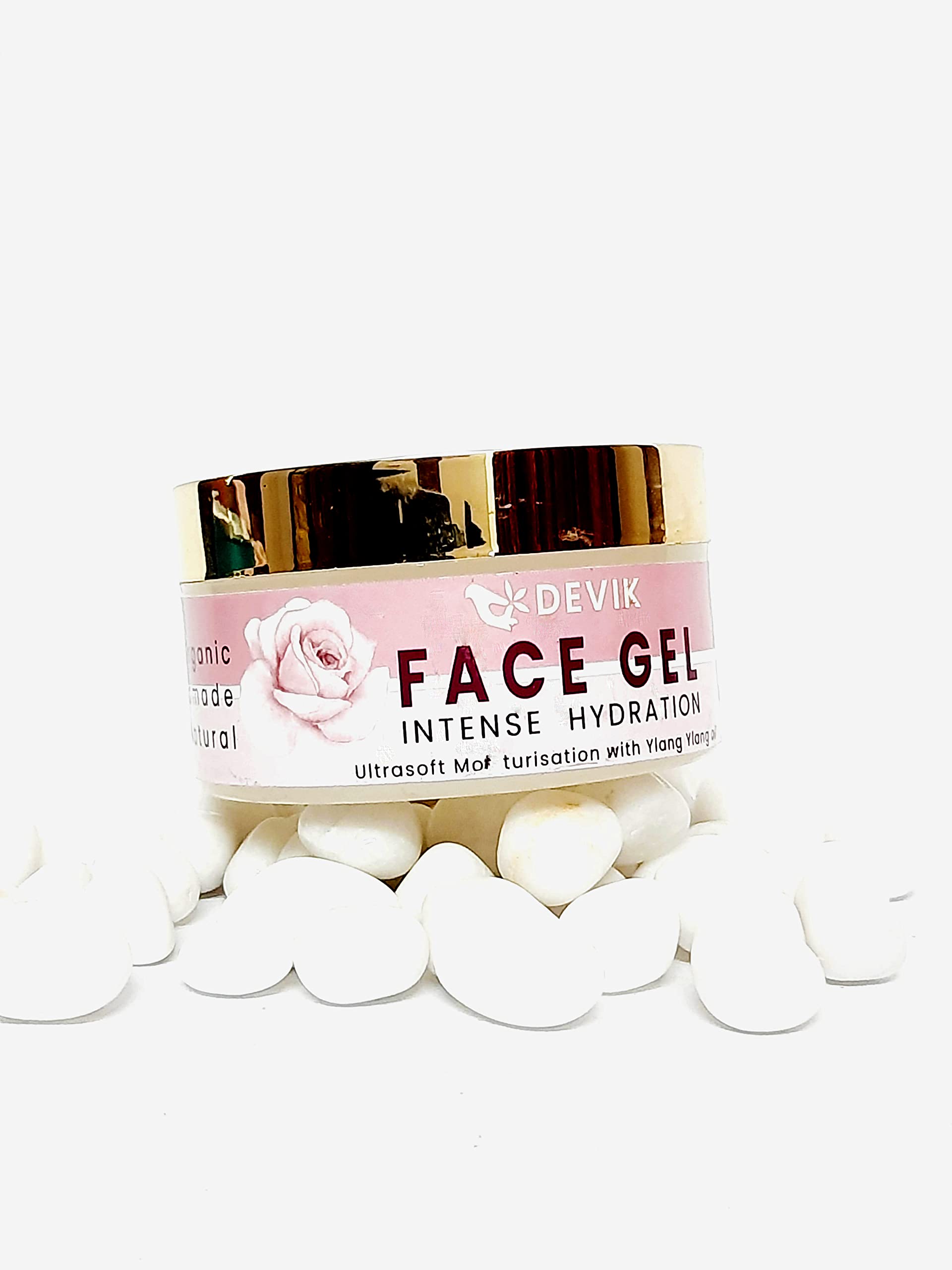 Devik Intense Hydrating Face Gel - Deep Moisturizing Organic Skincare for Dry Skin | 100G Paraben-Free & Chemical-Free Natural Face Moisturizer | Perfect for Night Routine & Daily Hydration Care