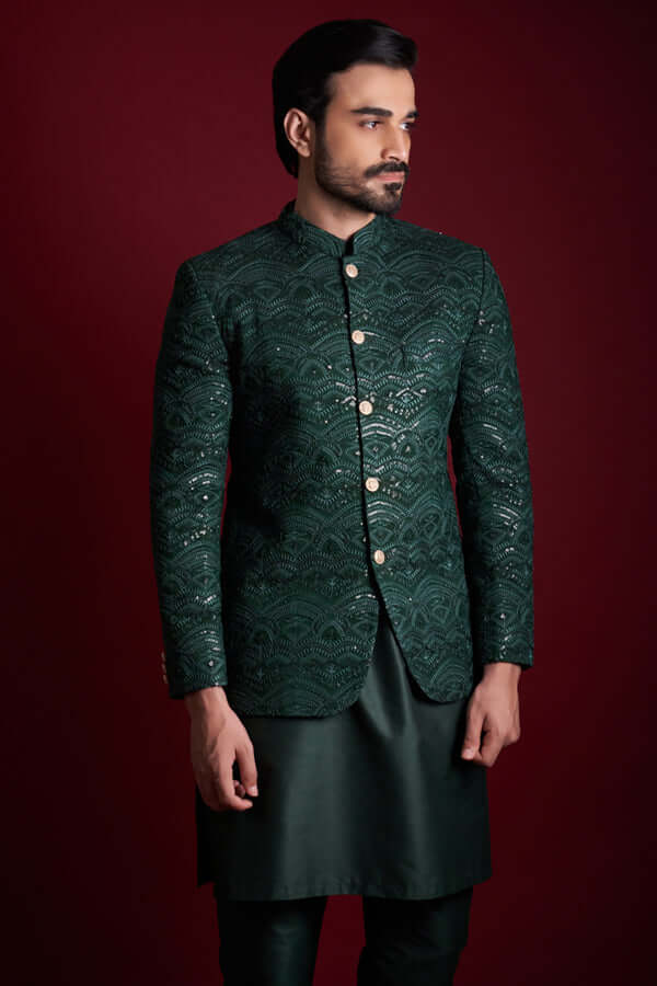 Forest Green Prince Jacket Set for Boys - Stylish Kids Formal Wear | Perfect for Weddings, Parties & Special Occasions