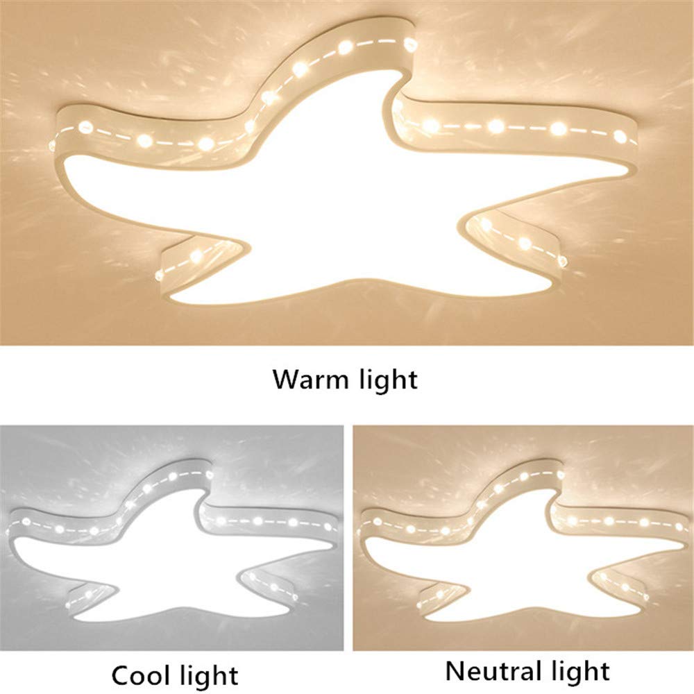 RUNNUP Creative Starfish LED Ceiling Light - Modern Metal Cartoon Night Light with Remote Control & Stepless Dimming - Perfect for Kids' Bedroom, Nursery, Kindergarten & Playroom Decor