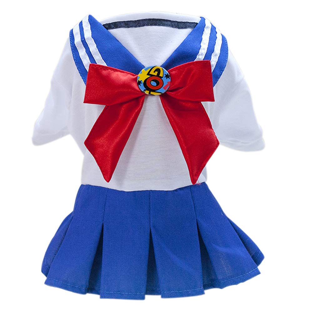 Tangpan Bow-Knot Pet Costume Dog Skirt Dress for Cosplay & Camp (Blue, Large) - Perfect for Halloween, Parties & Photo Shoots