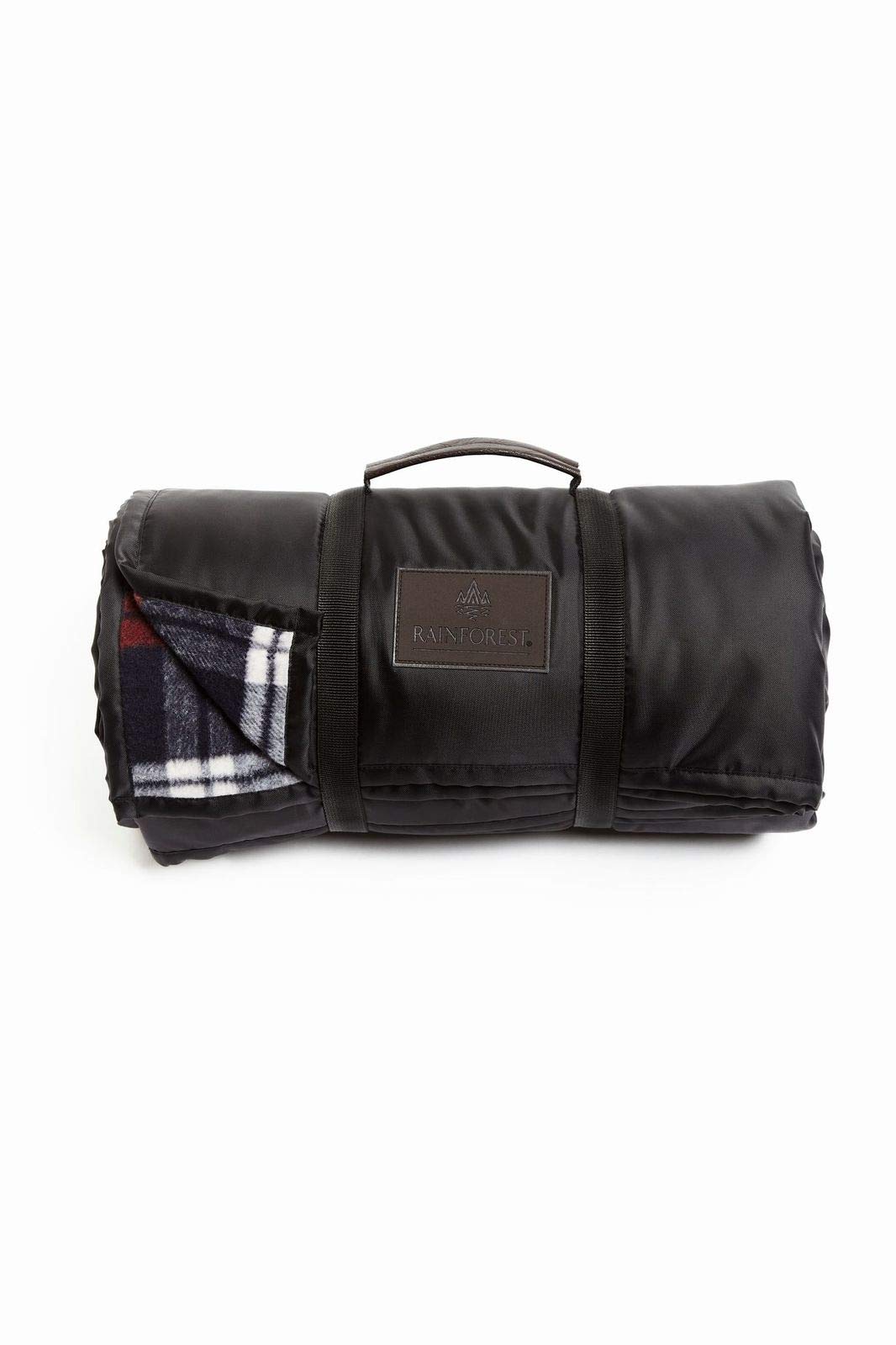 Waterproof Rainforest Outdoor Blanket - Red & Blue Plaid Picnic Blanket for Camping, Beach, Hiking - Lightweight & Durable Travel Blanket for Backpacking, Park, and Outdoor Adventures
