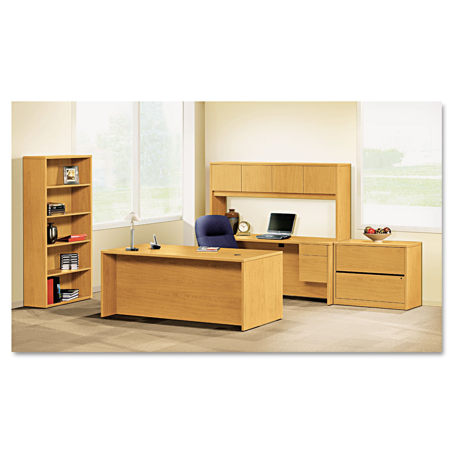 HON 10500 Series 4-Drawer Double Pedestal Office Desk - Heavy Duty Metal File Cabinet with Locking Drawers for Home & Business Workspace Organization