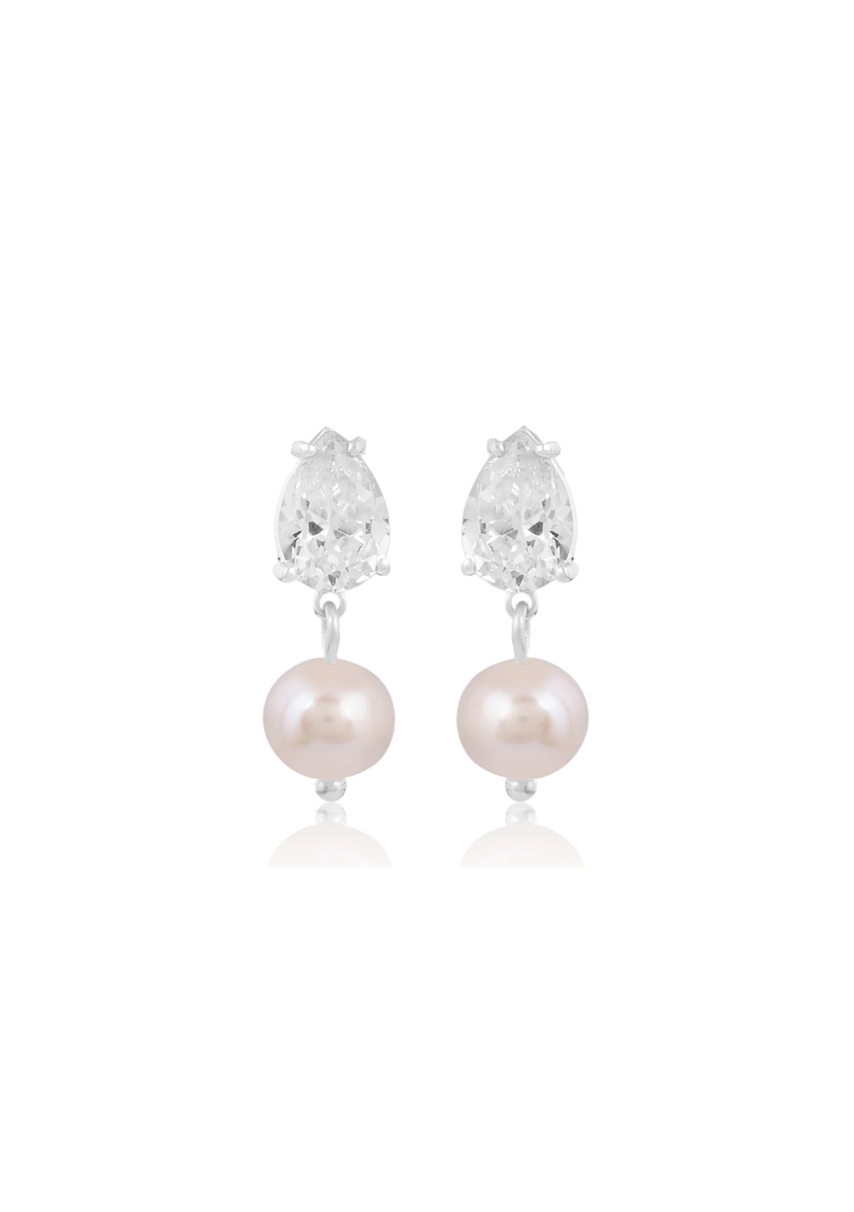 Lola Knight Sutton Pearl & Teardrop Crystal Earrings - Sterling Silver Dangle Earrings for Women, Elegant Jewelry Gift for Wedding, Party & Special Occasions