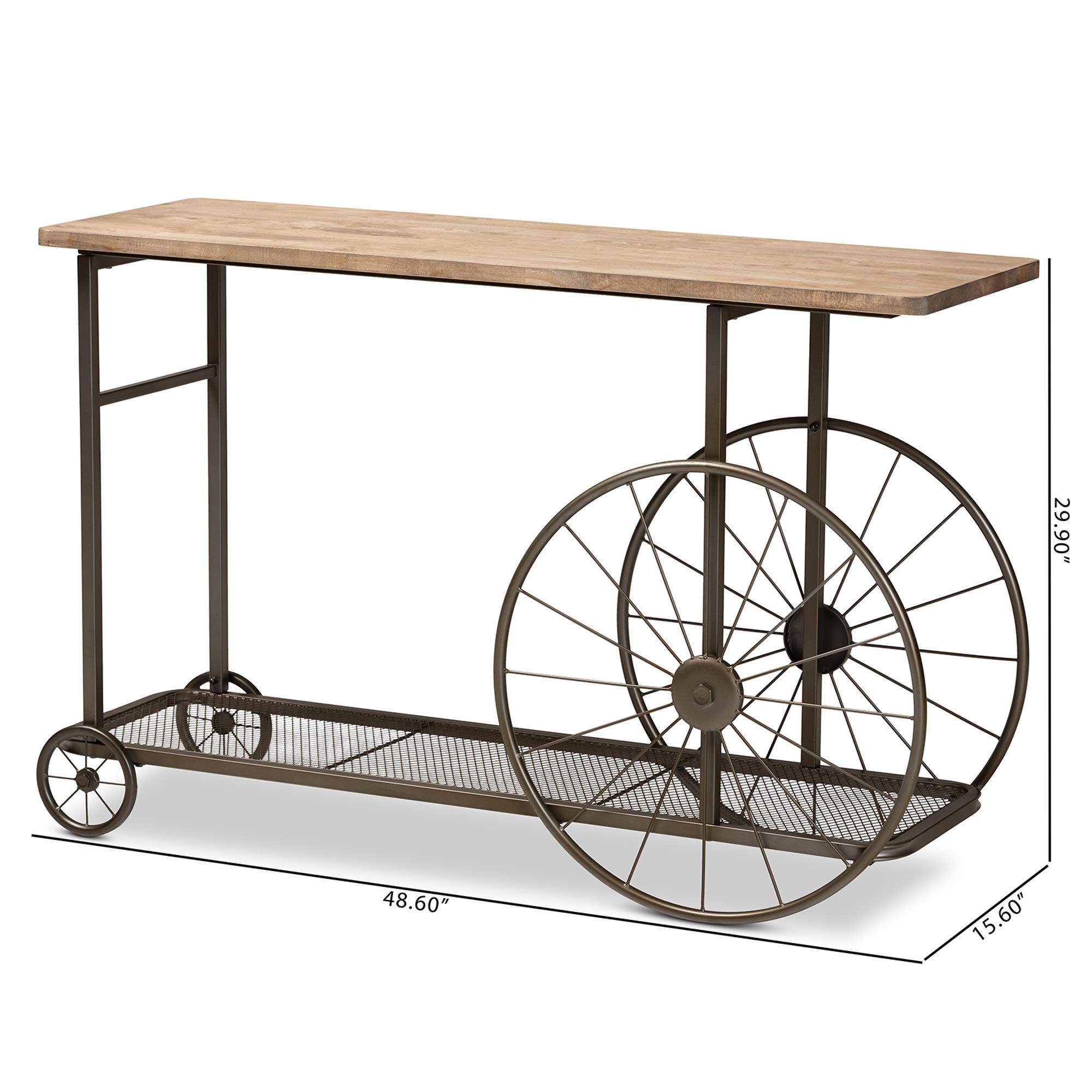 Baxton Studio Modern Console Table - Natural Wood & Black Finish - Entryway, Living Room, or Hallway Accent Furniture