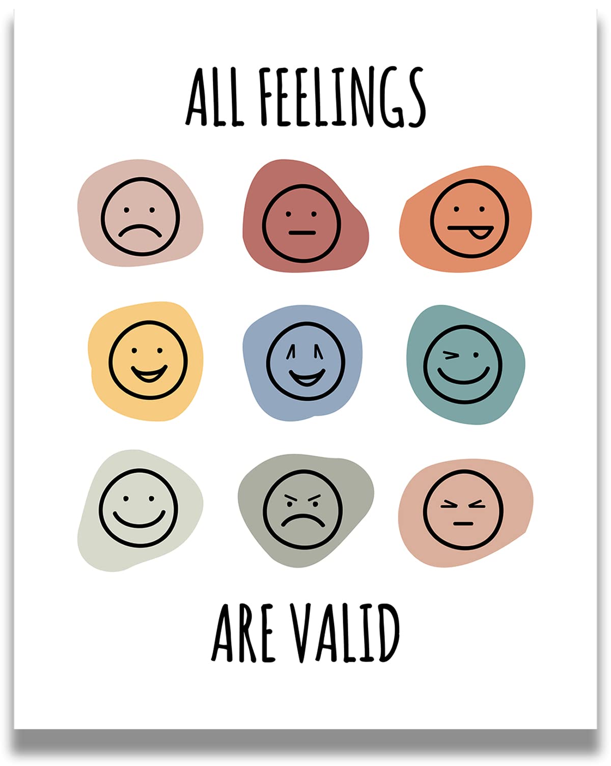 All Feelings Are Valid - Inspirational Wall Art for Therapy Office & Counseling Room - Mental Health Canvas Print for Mindfulness & Self-Care - Ready to Hang 32x40 Therapist Decor - Perfect for Psychologists, Social Workers & Healing Spaces