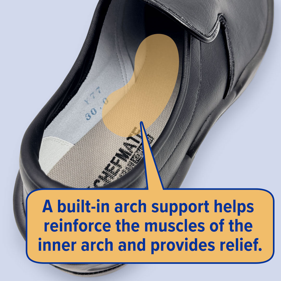 Chefmate Non-Slip Black Kitchen Shoes for Chefs & Restaurant Workers - Comfortable Anti-Skid Work Shoes for Cooking, Baking & Food Service