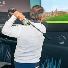 SWINGLOGIC MICROSIM PRO-Pack Indoor Golf Simulator for Home - Affordable Golf Training System with GPS, Swing Analyzer & Swing Stick | Perfect for Home Practice, Backyard Golf & Winter Training