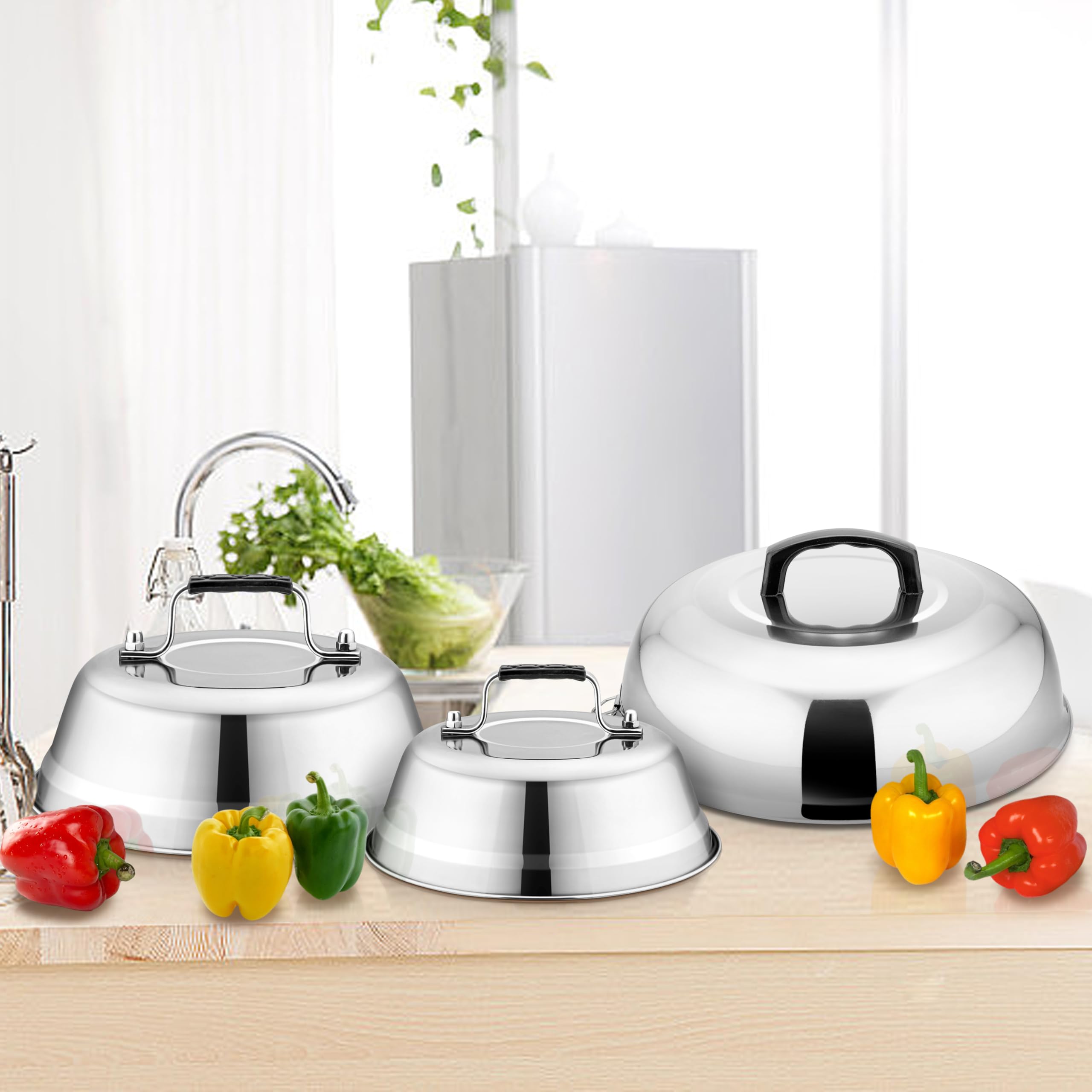 Leonyo 3-Piece Cheese Melting Dome Set - 12