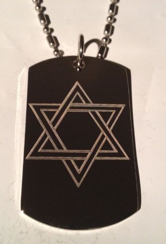 Star of David Jewish Jewelry - Military Dog Tag, Luggage Tag, Keychain & Necklace for Men & Women | Religious Gifts, Judaism Symbol, Hebrew Faith Accessories | Perfect for Travel, Daily Wear & Spiritual Protection