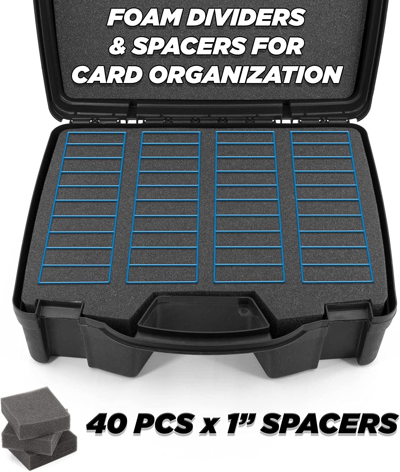 CASEMATIX 3200-Card Trading Card Case - 16 Hard Shell Card Holder with 40 Dividers - Perfect for Collectors, MTG, Pokemon & Sports Cards Storage & Organization