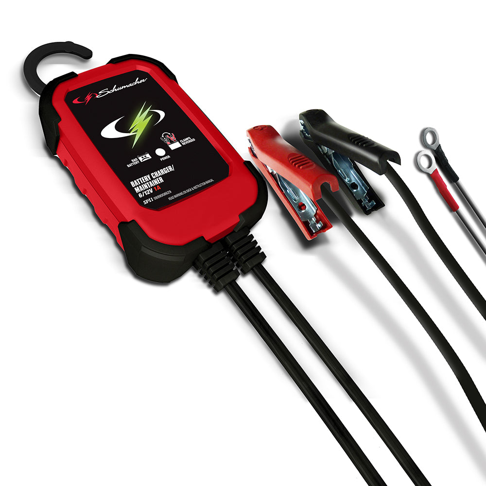 6V/12V 1Amp Smart Battery Charger and Maintainer - Automatic Car, Motorcycle, Boat, RV Battery Charging & Maintenance for Long-Term Storage