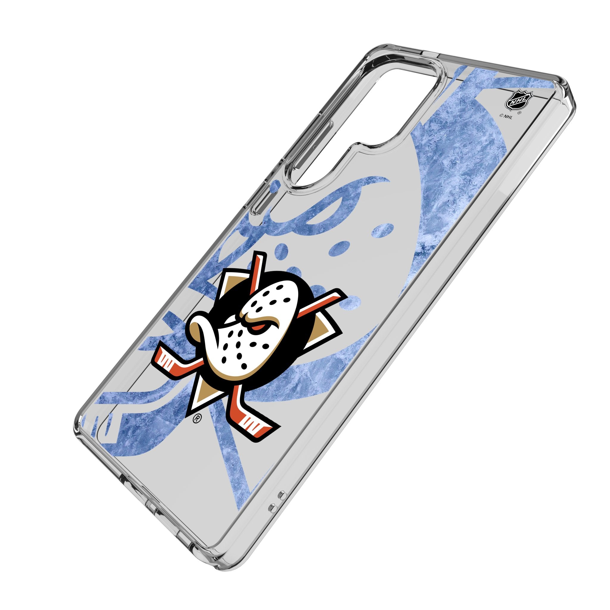 Anaheim Ducks NHL Hockey Team Ice Tilt Design Clear Protective Phone Case for Samsung Galaxy S23/S22/S21 - Perfect for Hockey Fans & Game Day Accessories