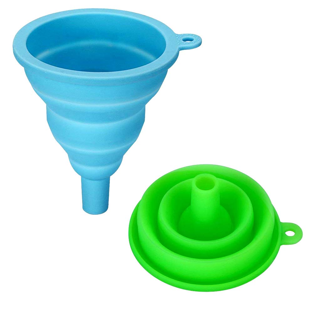 Epaal Collapsible Silicone Heat Resistant Funnel (4 Inches) for Pouring Oil, Sauce, Water, Juice, and Small Food Grains - Perfect for Kitchen, Camping, and Baking (Random Color)