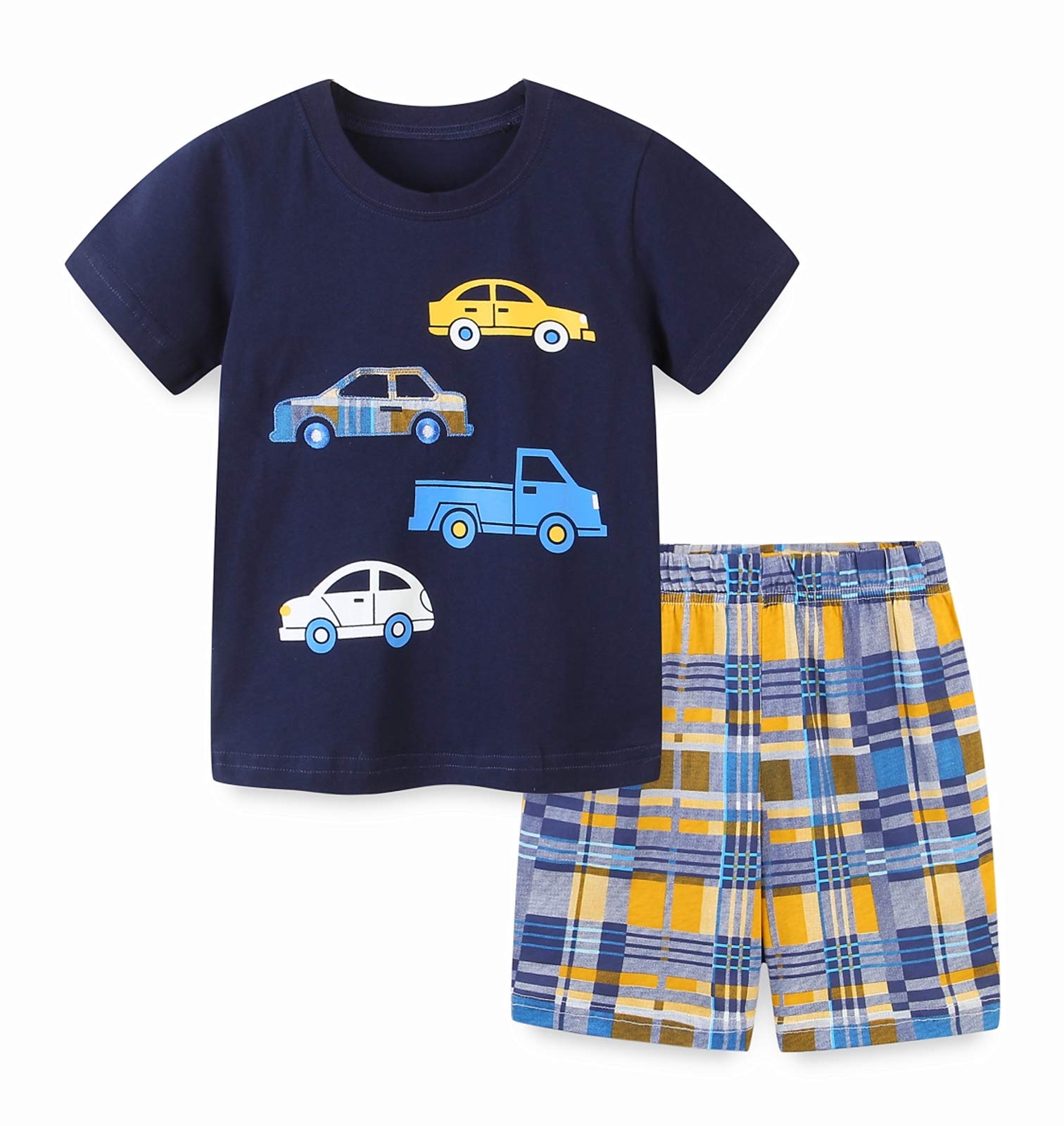 **Boys' Cotton Summer Short Sleeve Outfits - Toddler Casual Crew Neck Playwear Sets for Outdoor & Playtime**