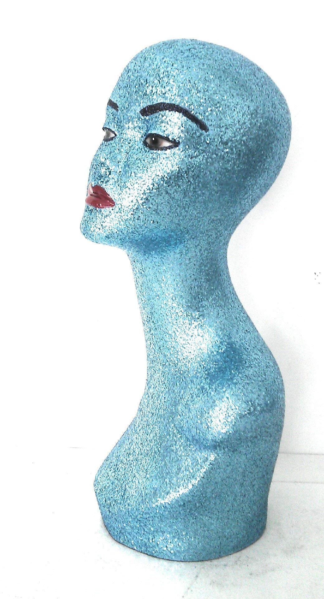 Professional Blue Mannequin Head for Hairstyling & Makeup Practice - Perfect for Salon Training, Wig Display, and Cosmetology Students