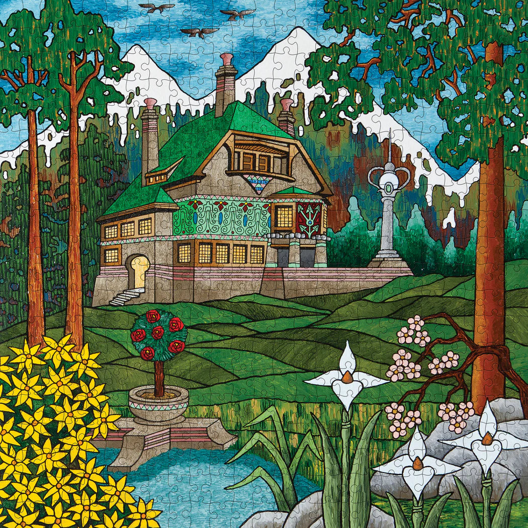 CJ Hurley: Cliffside House in Mountains Pz500 - Stunning Landscape Wall Art for Home & Office Decor - Perfect for Living Rooms, Bedrooms, and Workspaces