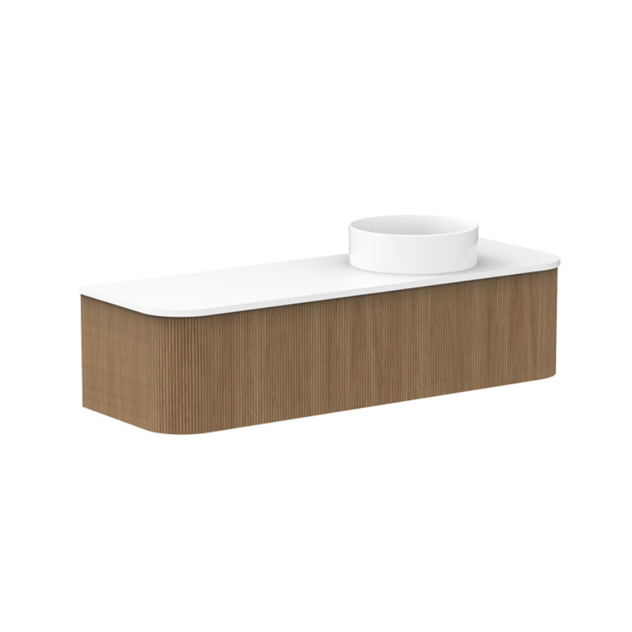 Waverley Vanity 1500 Wall Mounted Bathroom Sink Cabinet - Solid Oak Finish for Modern Bathroom Decor | Perfect for Small Spaces & Contemporary Homes