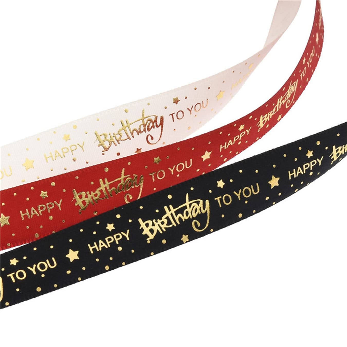 20 Yards Happy Birthday Printed Ribbon - Premium Polyester Decorative Ribbon for Cake Decorating, Gift Wrapping, DIY Crafts & Party Decor | Ideal for Birthday Cakes, Presents, and Special Occasions