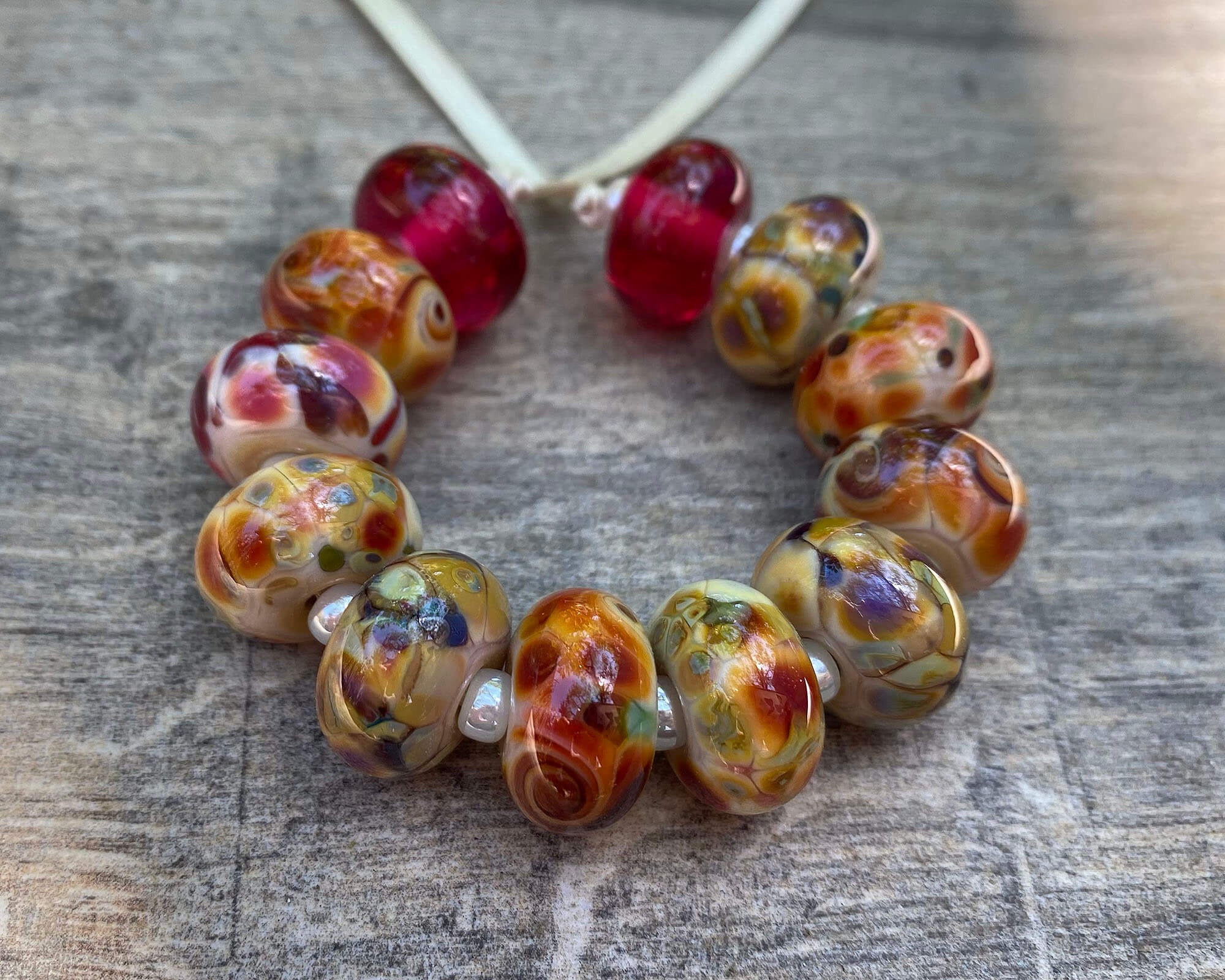 Vibrant Mosaic Lampwork Glass Beads Set for Jewelry Making - DIY Craft Supplies for Necklaces, Bracelets, and Home Decor