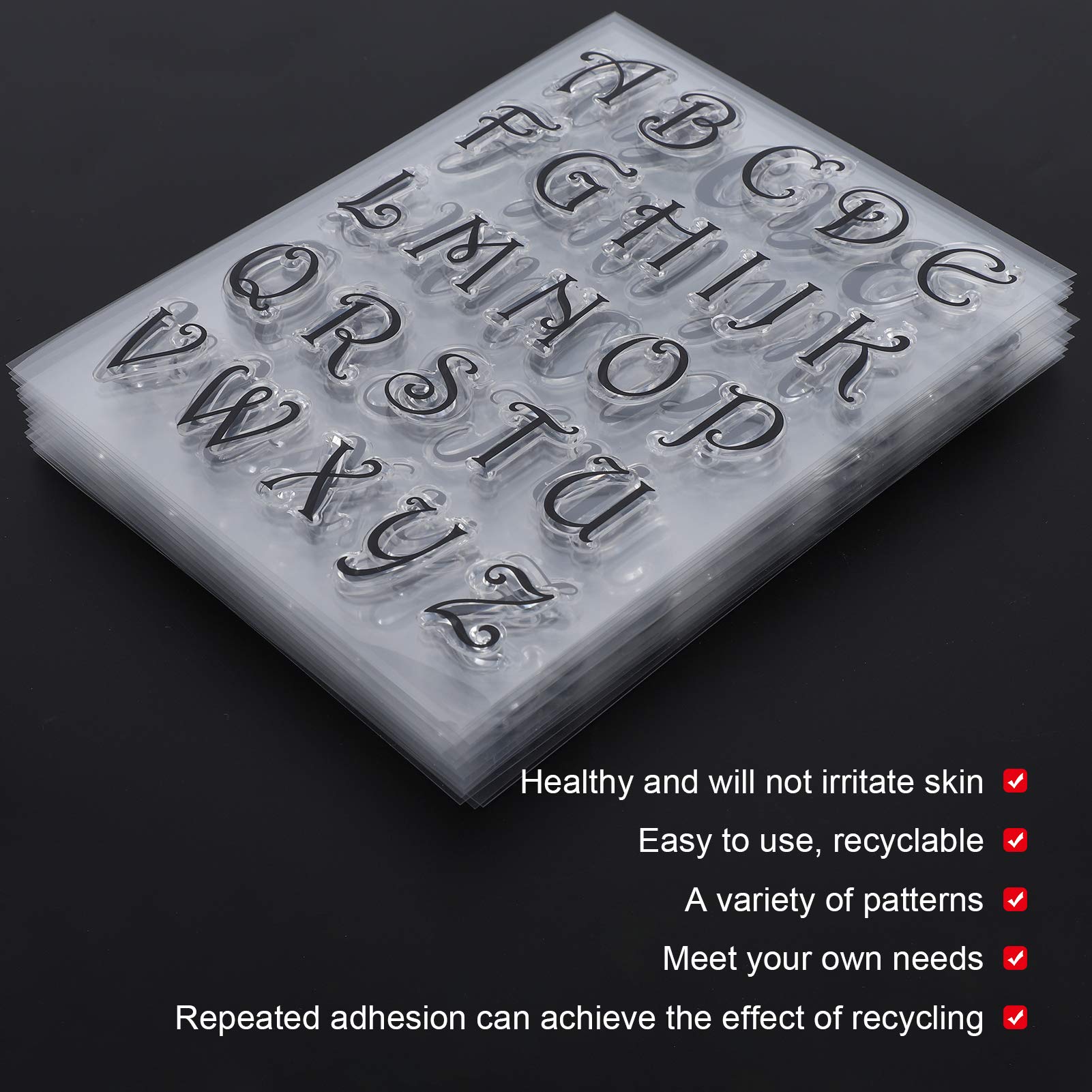 8Pcs Clear Stamps for DIY Scrapbooking, Card Making & Photo Albums - Transparent Letter Stamps for Handmade Decorations & Artistic Projects | Perfect for Journals, Invitations & Crafting