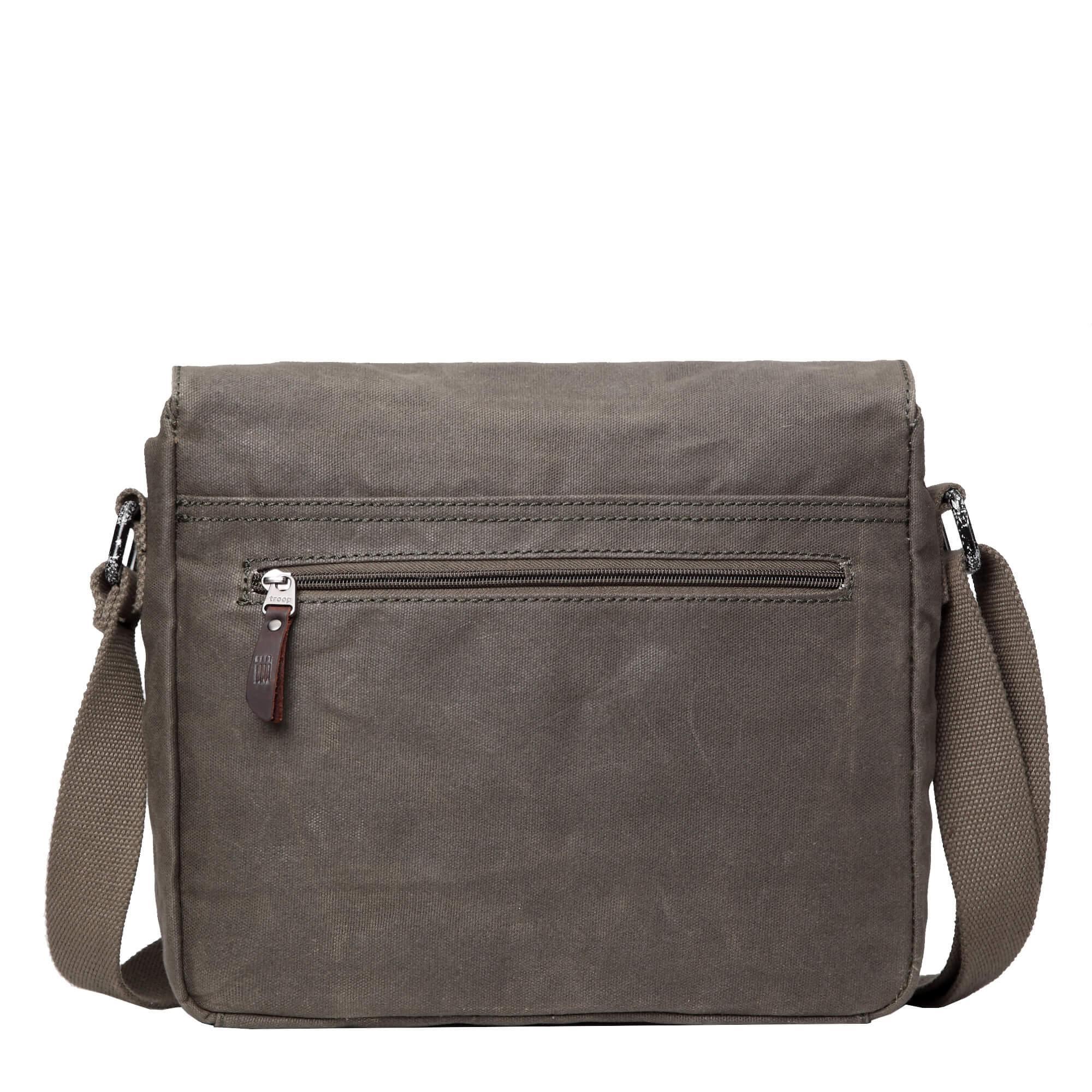 TRP0443 Troop London Heritage Canvas Leather Messenger Bag - Stylish Laptop & Tablet Friendly Travel Bag for Work, School & Daily Commute