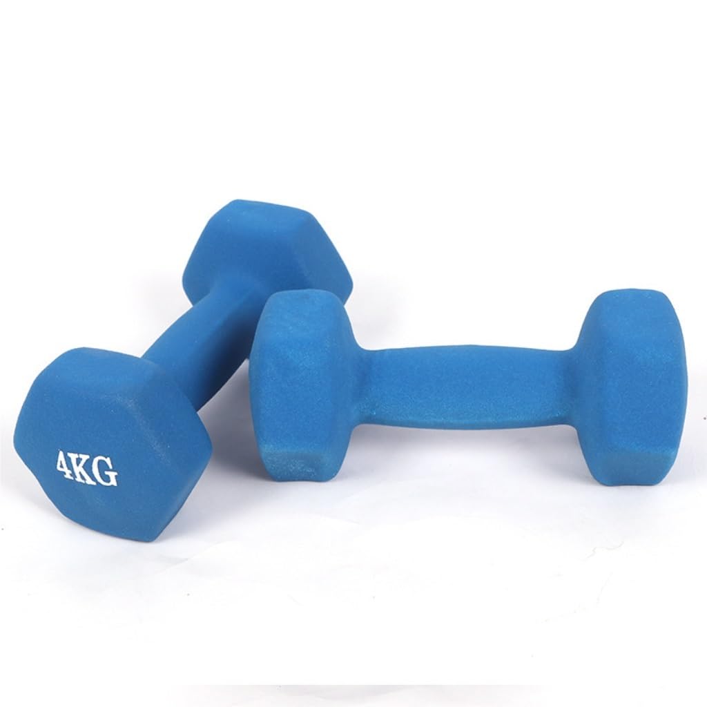 Hexagonal Dumbbells Set for Home Fitness - 4kg Purple Dumbbells for Men & Women - Perfect for Strength Training, Weightlifting & Home Workouts