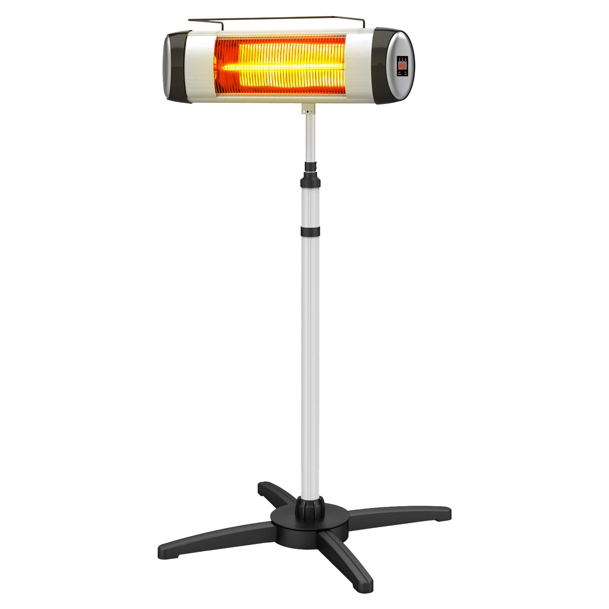 1500W Infrared Patio Heater with Remote Control - Outdoor/Indoor Standing Electric Thermostat Heater for Porch, Garden & Deck - Perfect for Cold Weather & Entertaining Guests