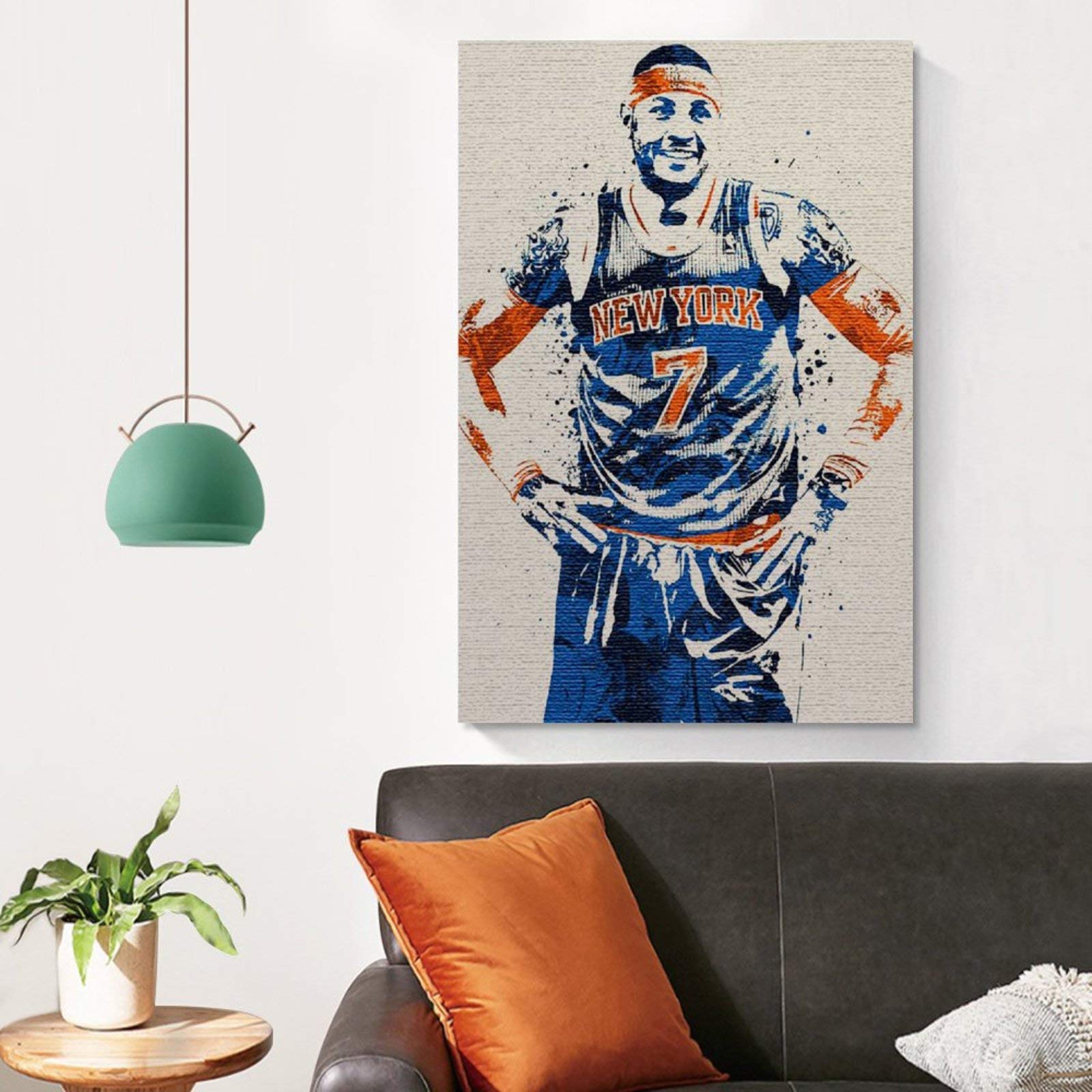 Carmelo Anthony Basketball Poster - 16x24 Inches (40x60cm) NBA Wall Art, Sports Decor, Canvas Print for Living Room, Bedroom & Man Cave - Perfect Gift for Basketball Fans