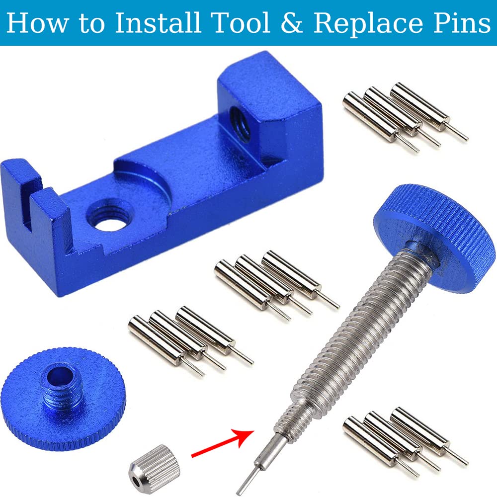 Premium Watch Band Link Remover Tool Kit with 12 Extra Pins - Professional Watch Strap Adjuster for Resizing & Repair - Perfect for Apple Watch, Rolex, Omega & Other Luxury Watches (Ideal for Watch Repair Shops & DIY Enthusiasts)