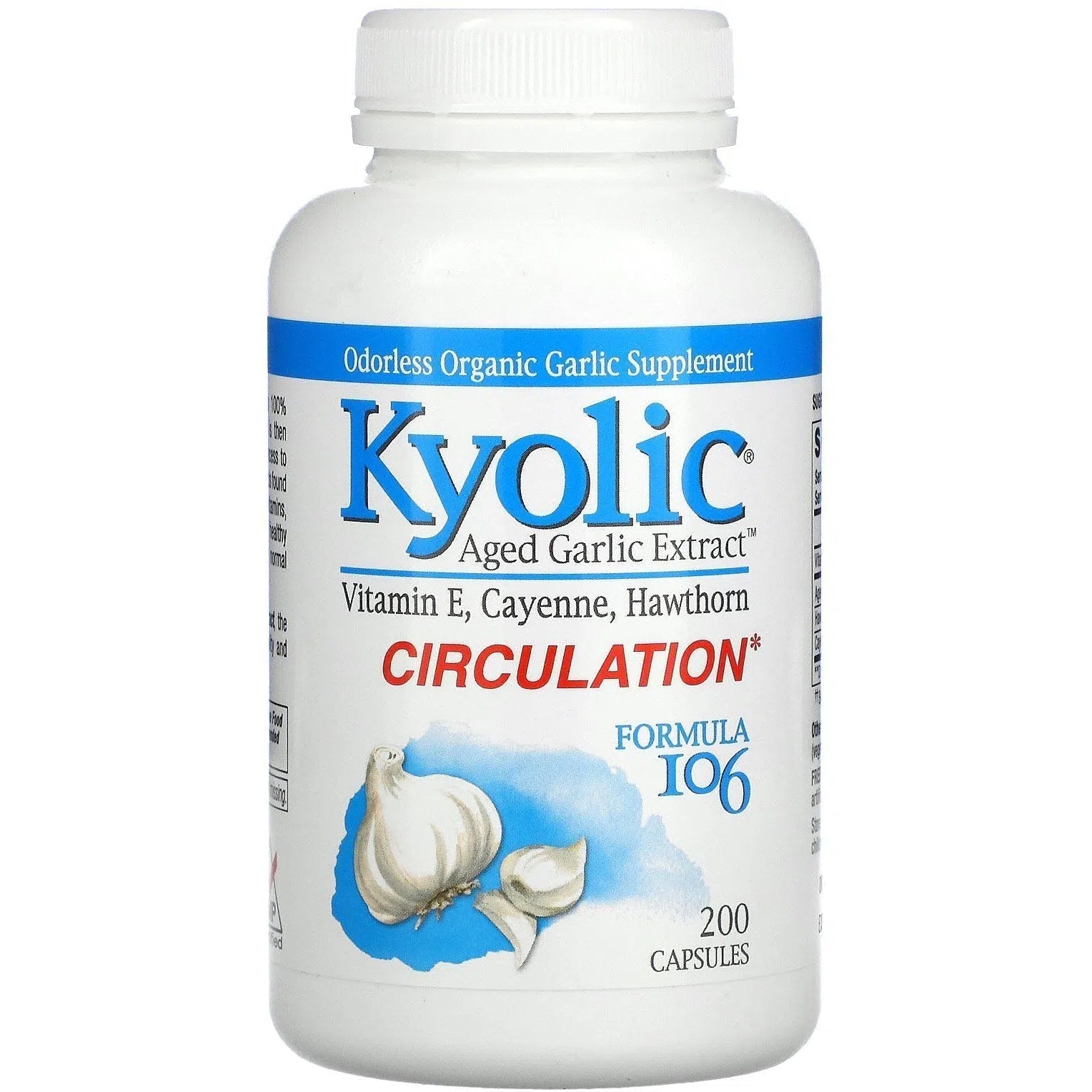 Kyolic Aged Garlic Extract Circulation Formula 106 - Supports Heart Health & Blood Flow - Perfect for Daily Wellness & Cardiovascular Support
