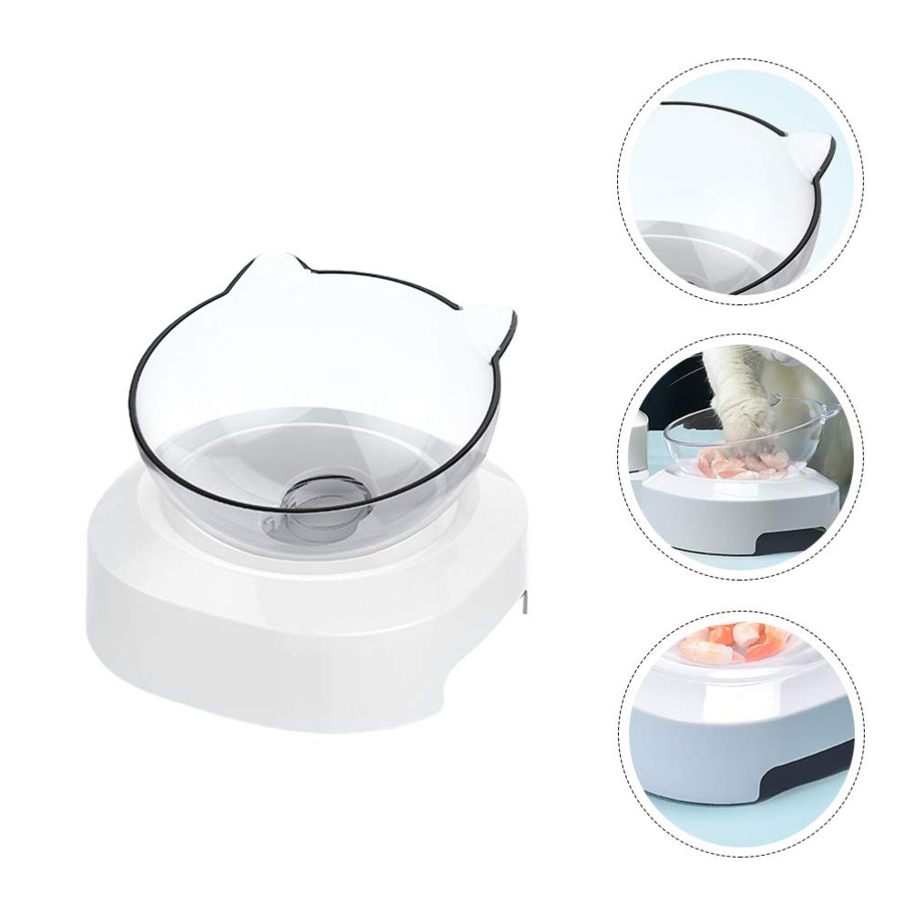 POPETPOP 1-Piece Slanted Pet Food and Water Bowl - Cat & Dog Feeder with Non-Slip Base - Perfect for Mealtime and Hydration at Home or Travel