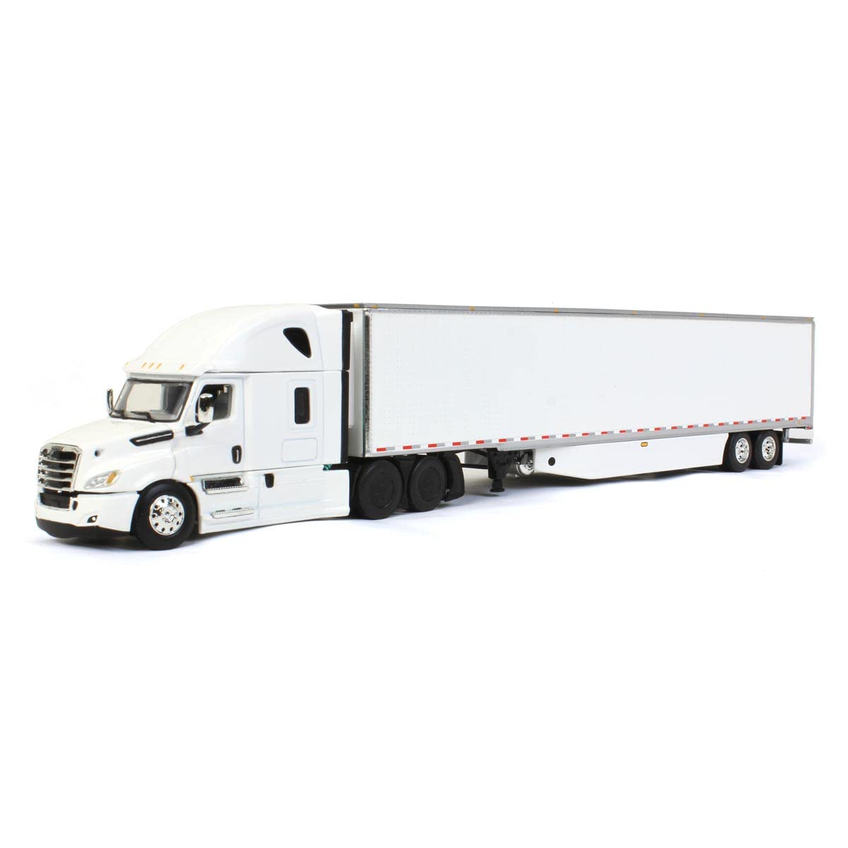 First Gear DCP Freightliner 2018 Cascadia High-Roof Sleeper Truck & 53' Utility Trailer with Reefer Unit, Skirts, and Carrier Refrigeration System - Perfect for Long-Haul Trucking and Refrigerated Transport